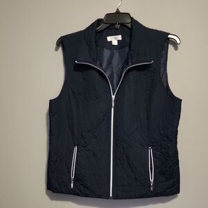 Christopher & Banks Navy Quilted Vest